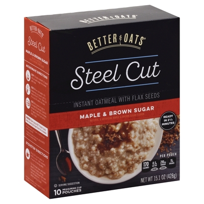 oats better flax maple seeds sugar brown oz oatmeal instant cut steel