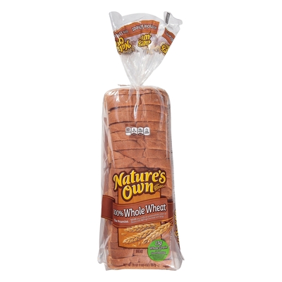 Nature's Own - Nature's Own, Bread, 100% Whole Wheat (20 oz) | Shop ...