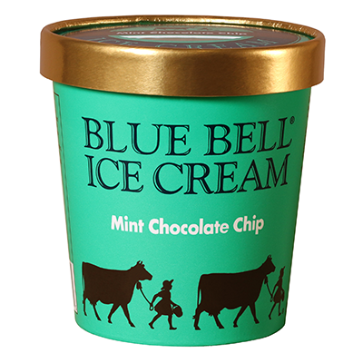 Blue Bell - Blue Bell, Ice Cream, Gold Rim, Assorted Flavors (1 pt