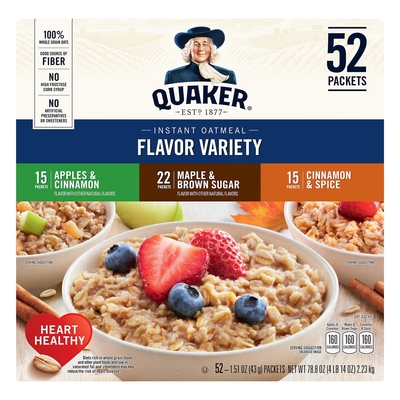 Quaker Oats, Instant Oatmeal, Flavor Variety (52 count) | Online ...
